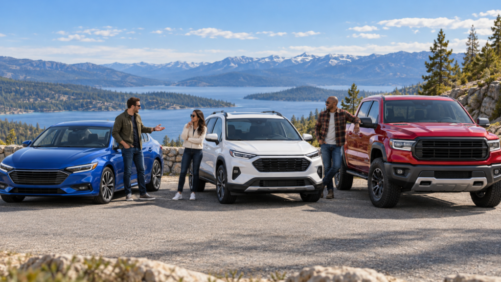 Sedan, SUV and pickup truck comparison for different driving needs